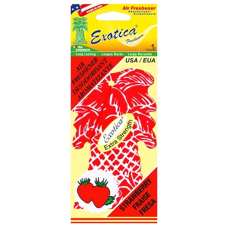 Exotica Fresheners AIR FRESHENER STRAWBERRY/SINGLE TRILINGU PT1STR